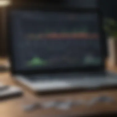 Analyzing Financial Growth A laptop displaying financial graphs indicating growth potential