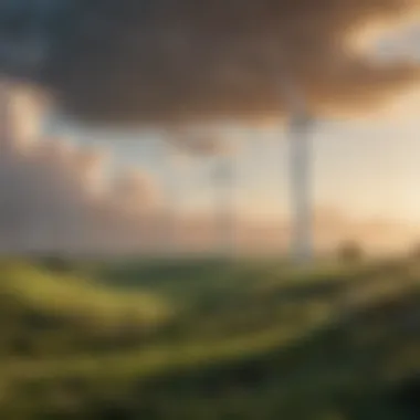 Harnessing Wind Energy Wind turbines generating clean energy in a green landscape