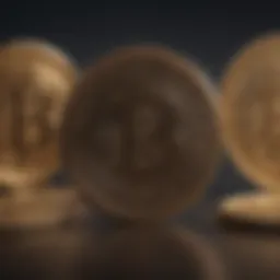 A visually striking representation of digital currency symbols