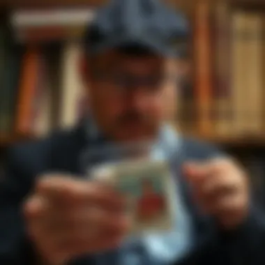 The Collector's Dilemma: Value vs. Sentiment A collector examining a rare card in protective casing