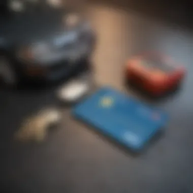 Payment Options: Credit Card and Car Key A credit card juxtaposed with a car key, symbolizing payment options.