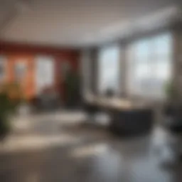 A modern office space showcasing rental trends